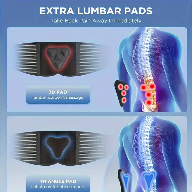 Lumbar Support Brace with Dual Pad System and Six Strip Support, Breathable Mesh