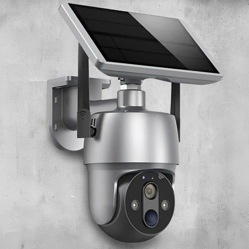 Wireless Surveillance Camera with Solar Power and Dual Axis Rotation, 1080P Color Night Vision