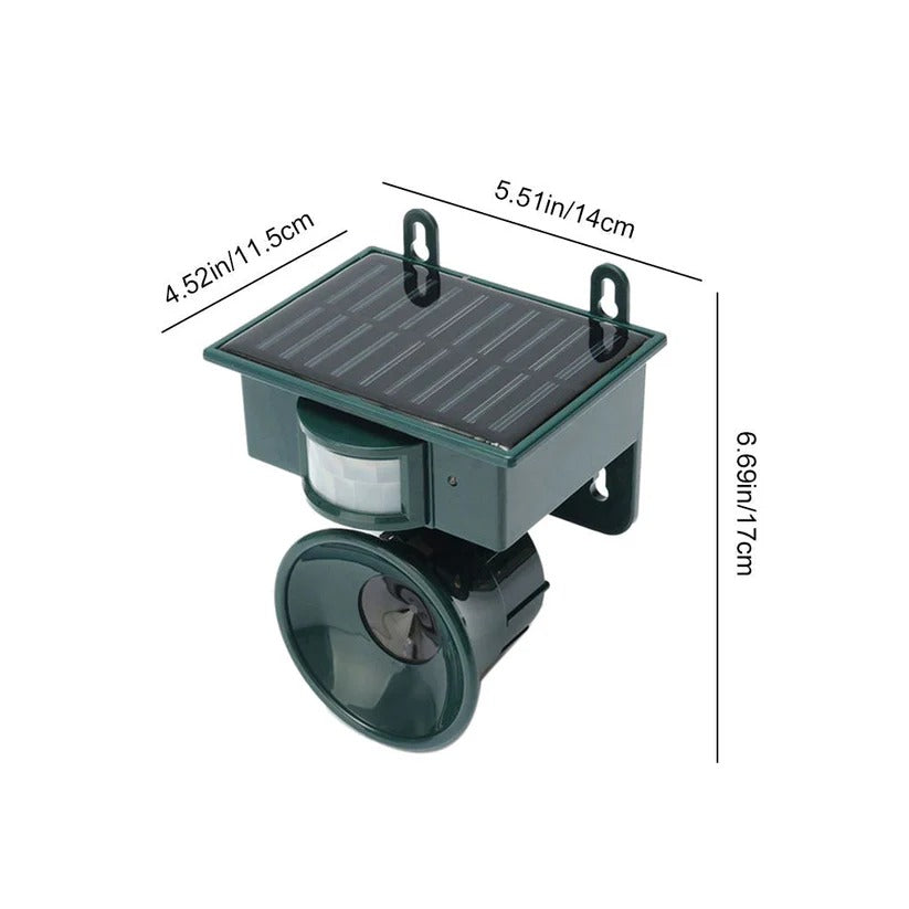 Solar Motion Sensor Bird Repeller with Predator Sound and Adjustable Frequency