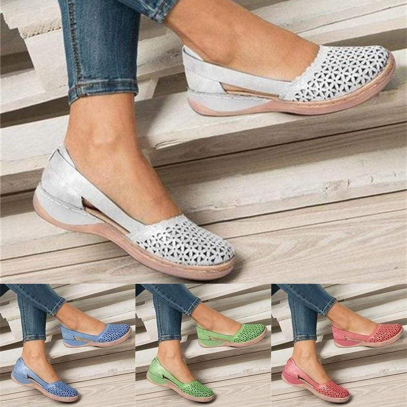 Wide Toe Box Moccasin Flats with Crossover Upper and Anatomical Insole