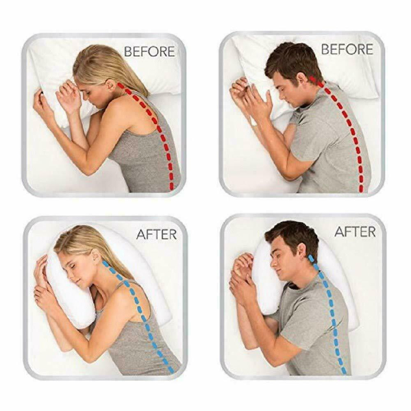 Side Sleeper Pillow with Ear Hole and Spinal Alignment Support