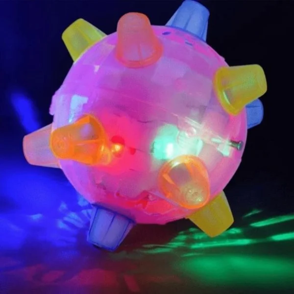 Interactive Jumping Ball for Dogs with LED Lights and Sound Activation