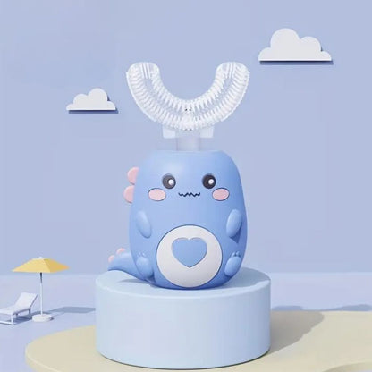 U-Shape Kids Electric Toothbrush with Sonic Vibration and Blue Light, 2-Minute Timer