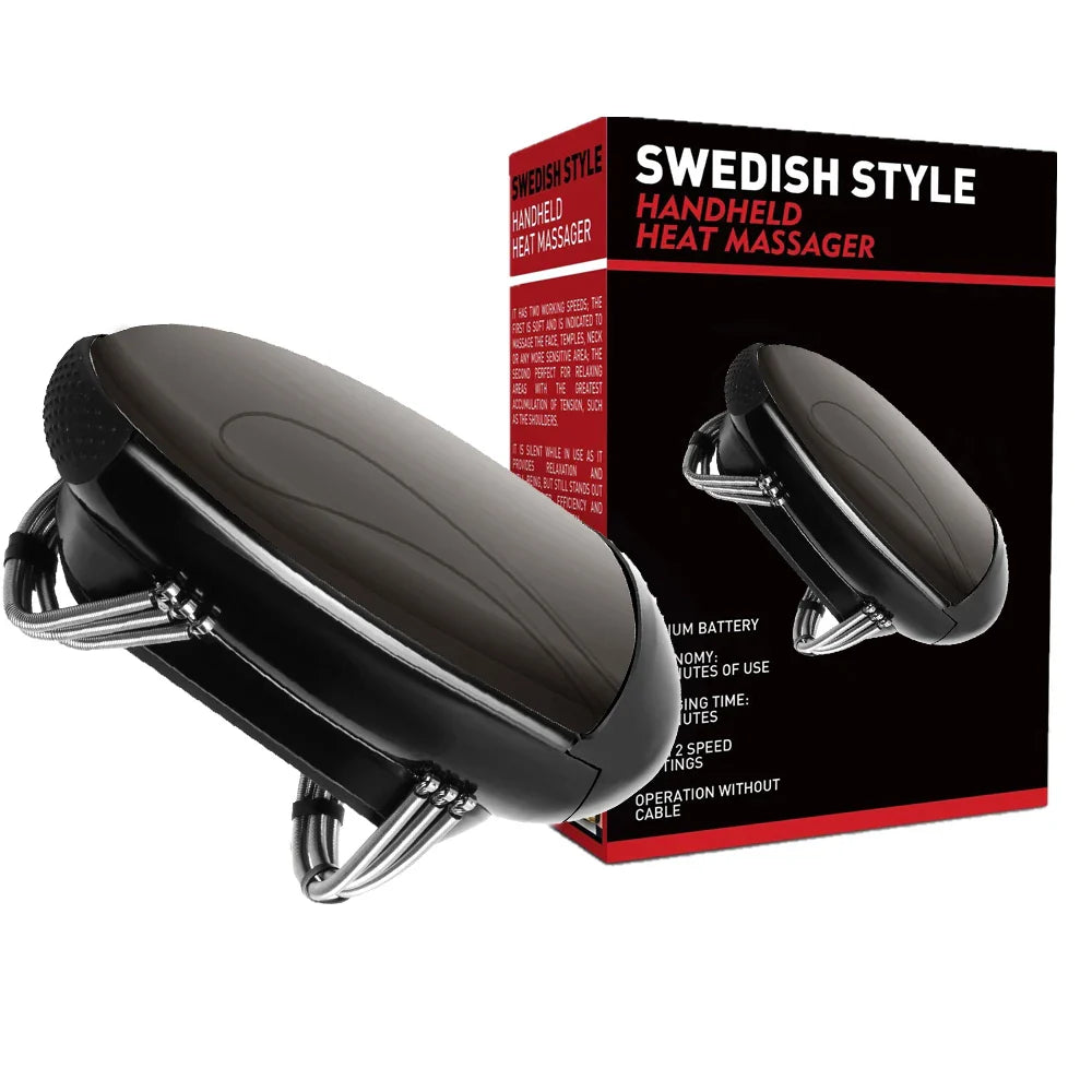 Cordless Vibration Massager with Heat Function and Adjustable Intensity for Neck, Back, Head