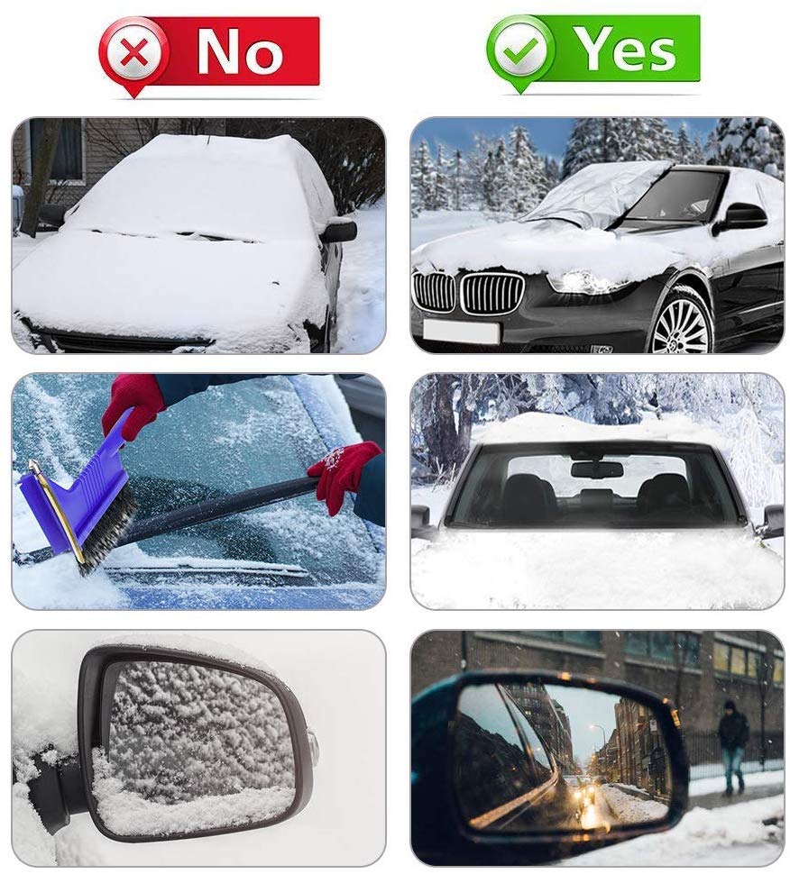 Windshield Ice and Snow Cover with Magnetic Attachment and Side Straps