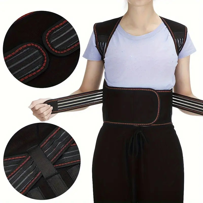 Magnetic Lower Back Support Brace with 108 Magnets and Infrared Heating, Detachable Neck Piece