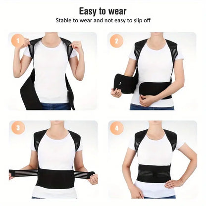 Magnetic Lower Back Support Brace with 108 Magnets and Infrared Heating, Detachable Neck Piece