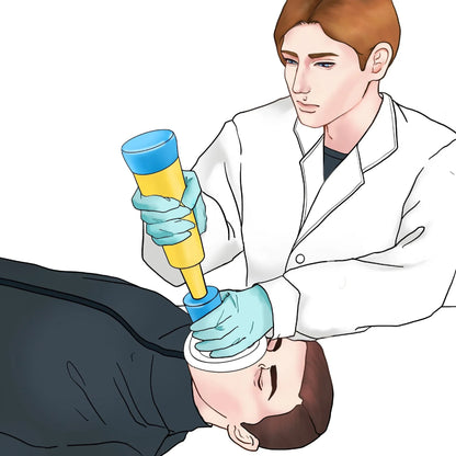 Airway Obstruction Removal Tool with Spring Loaded Plunger and Airtight Mask Seal