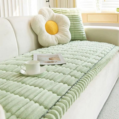 Sofa Slipcover with Anti Slip Backing and Machine Washable Polyester, Striped Pattern