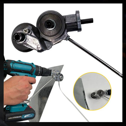 Metal Sheet Cutting Attachment with Drill Power and Blade Guard for 1/8 Inch Capacity