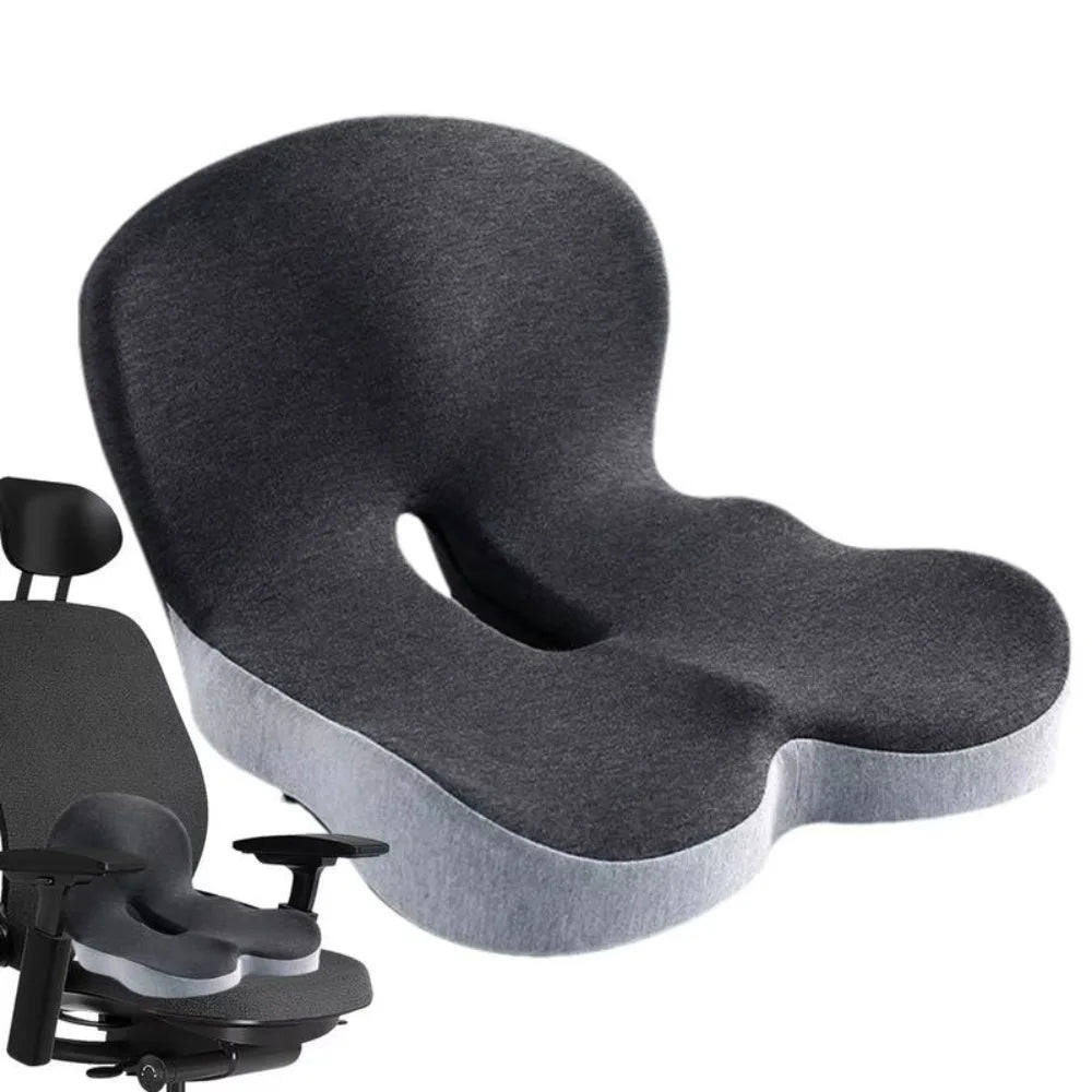 Memory Foam Lumbar Support Cushion with L-Shaped Design and Ventilation