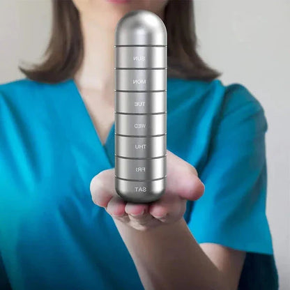 Aluminum Pill Organizer with Waterproof Silicone Gaskets and Modular Design for Travel