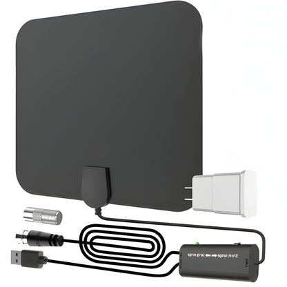 Indoor Digital HDTV Antenna with 37dB Signal Amplifier and 10ft Cable