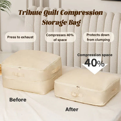 Compression Storage Bag with Built-In Zipper and Durable Handles, Water-Resistant Fabric