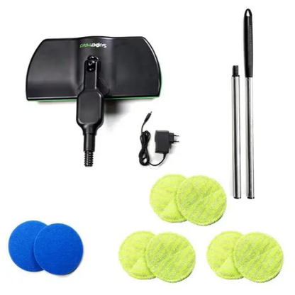 Dual Motor Electric Spin Mop with 180 Degree Rotating Head and Extendable Pole