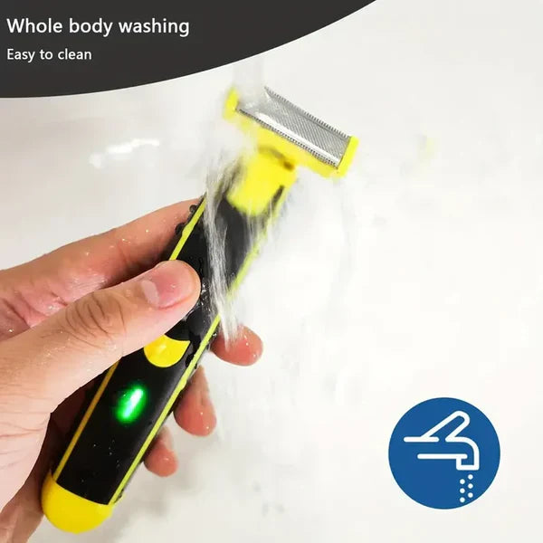 Grooming Trimmer with Four Interchangeable Heads and Floating Blade, Wet and Dry Use