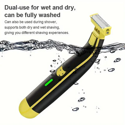 Grooming Trimmer with Four Interchangeable Heads and Floating Blade, Wet and Dry Use