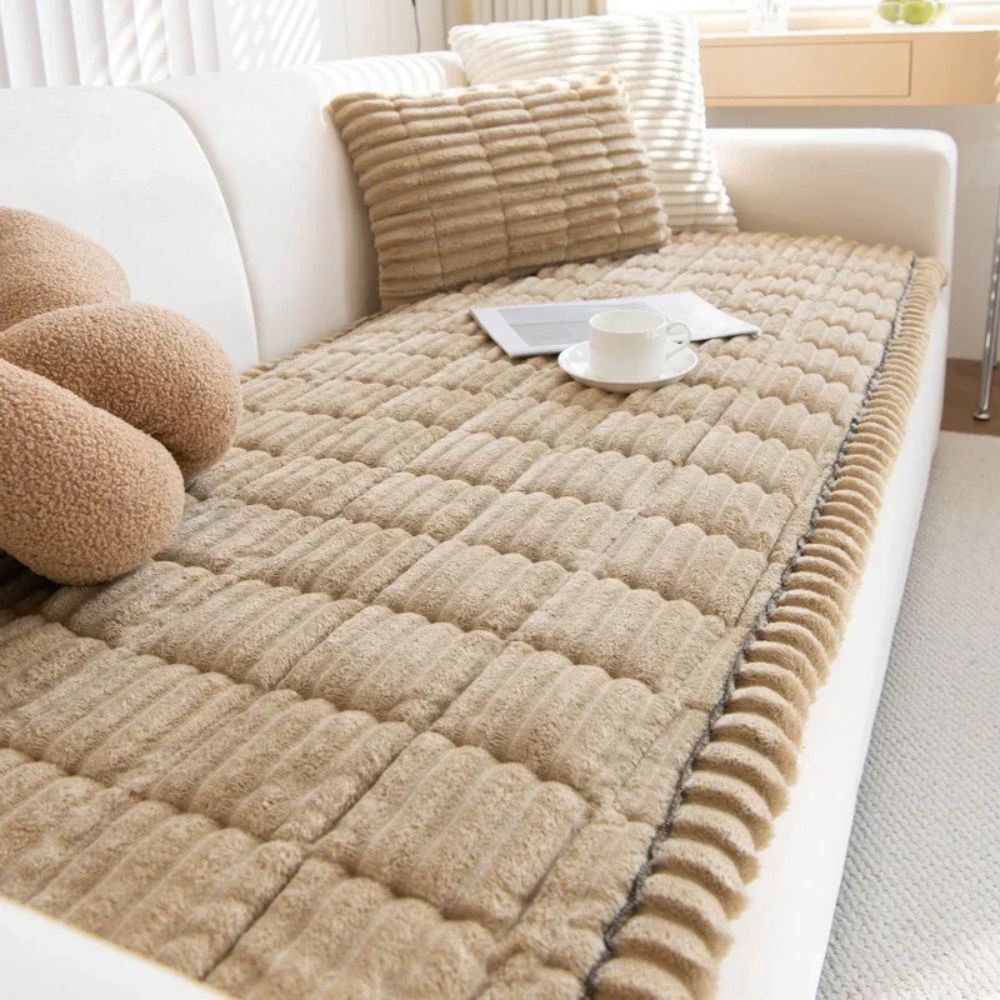 Sofa Slipcover with Anti Slip Backing and Machine Washable Polyester, Striped Pattern