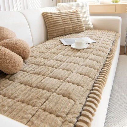 Sofa Slipcover with Anti Slip Backing and Machine Washable Polyester, Striped Pattern