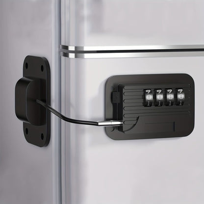 Password Protected Refrigerator Lock with Adjustable Strap and Adhesive Mount