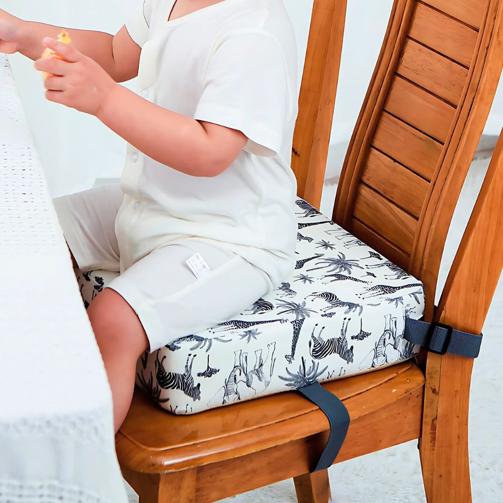 Adjustable Booster Seat with Detachable Washable Cover and Security Straps for Children
