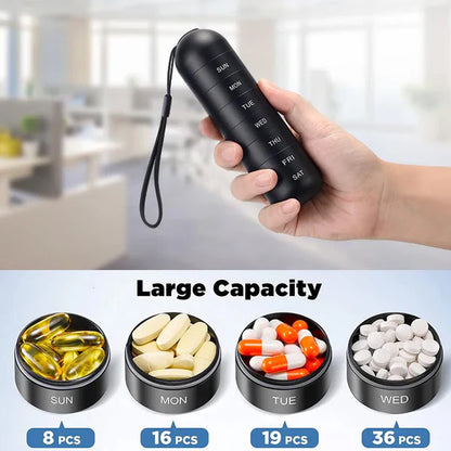 Aluminum Pill Organizer with Waterproof Silicone Gaskets and Modular Design for Travel