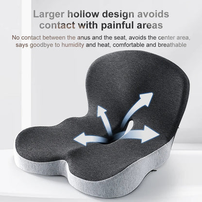 Memory Foam Lumbar Support Cushion with L-Shaped Design and Ventilation