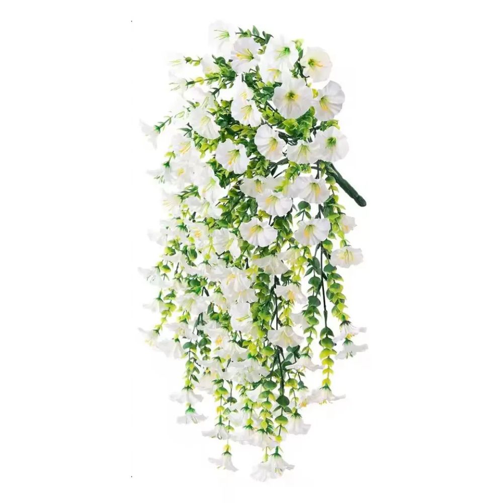 Artificial Morning Glory Vine with Flexible Stems and Built-In Hanging Loops, 29.52in