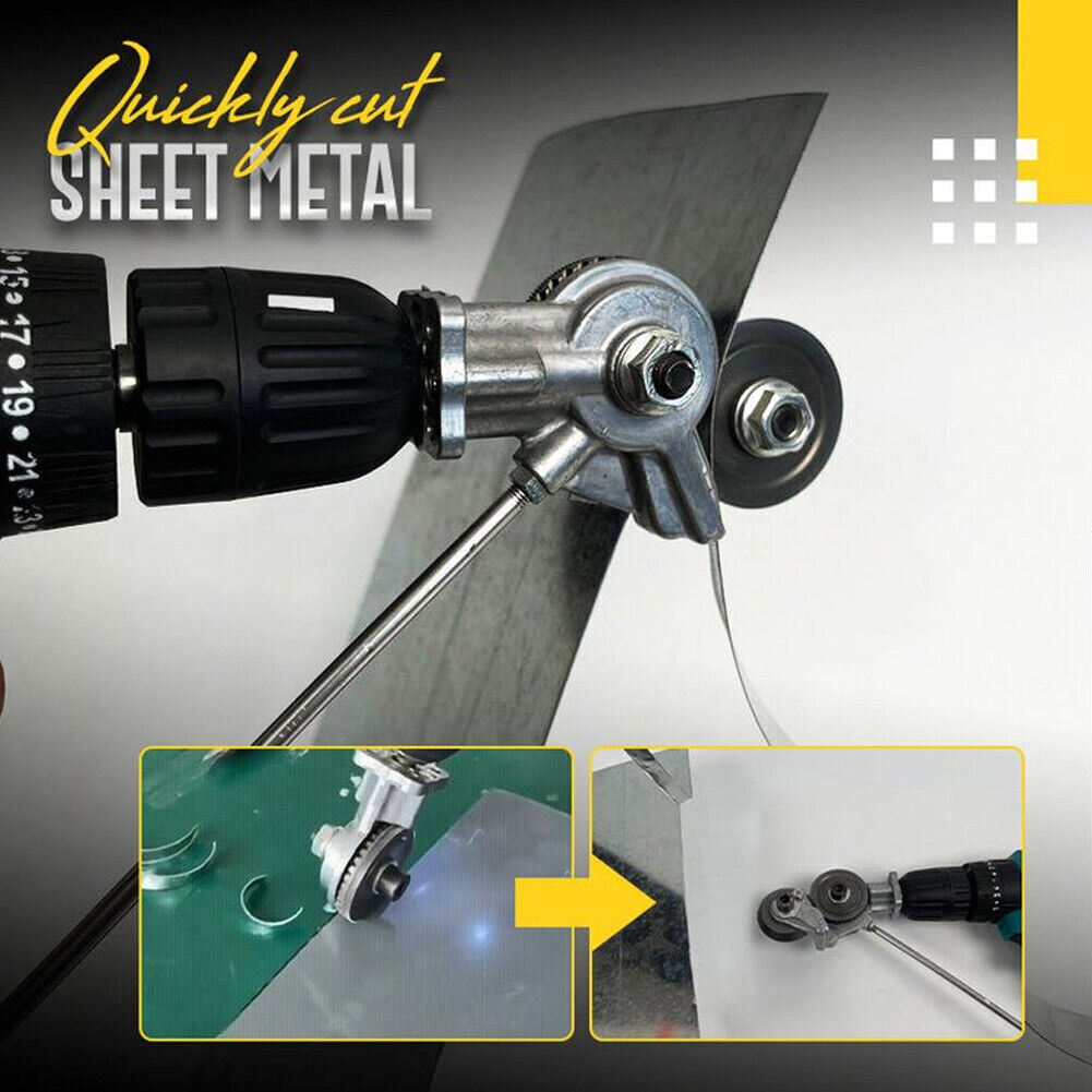 Metal Sheet Cutting Attachment with Drill Power and Blade Guard for 1/8 Inch Capacity