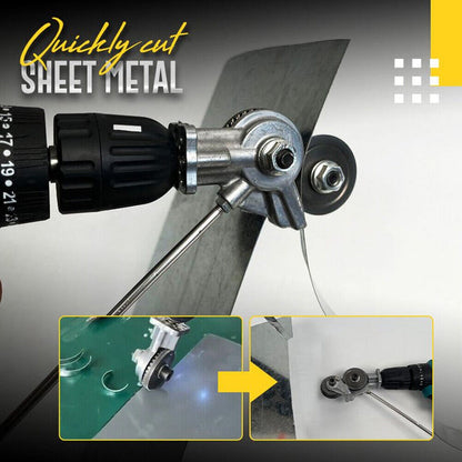 Metal Sheet Cutting Attachment with Drill Power and Blade Guard for 1/8 Inch Capacity