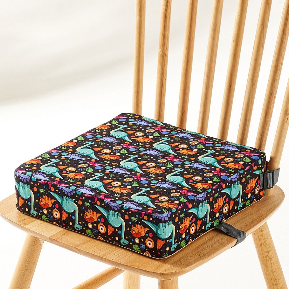 Adjustable Booster Seat with Detachable Washable Cover and Security Straps for Children