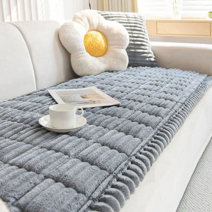Sofa Slipcover with Anti Slip Backing and Machine Washable Polyester, Striped Pattern