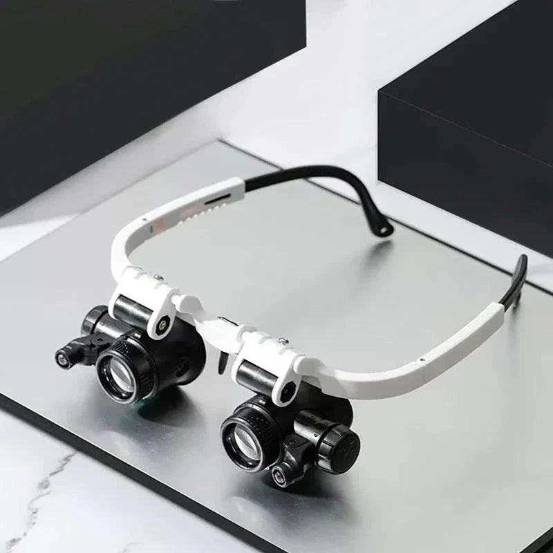 Wearable Magnifying Headset with Triple Lens Power and Dual LED Lights
