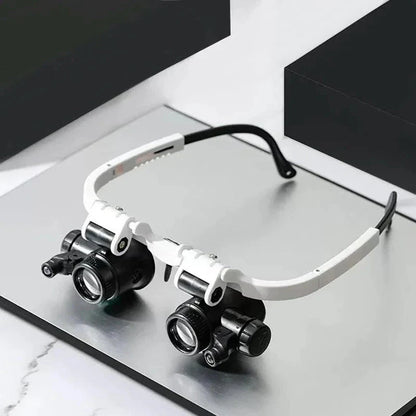 Wearable Magnifying Headset with Triple Lens Power and Dual LED Lights