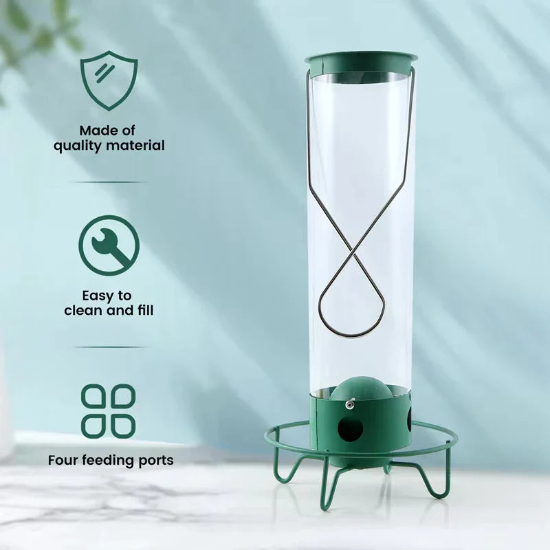 Rotating Perch Bird Feeder with Spinning Weight-Activated Gate and 5lb Capacity