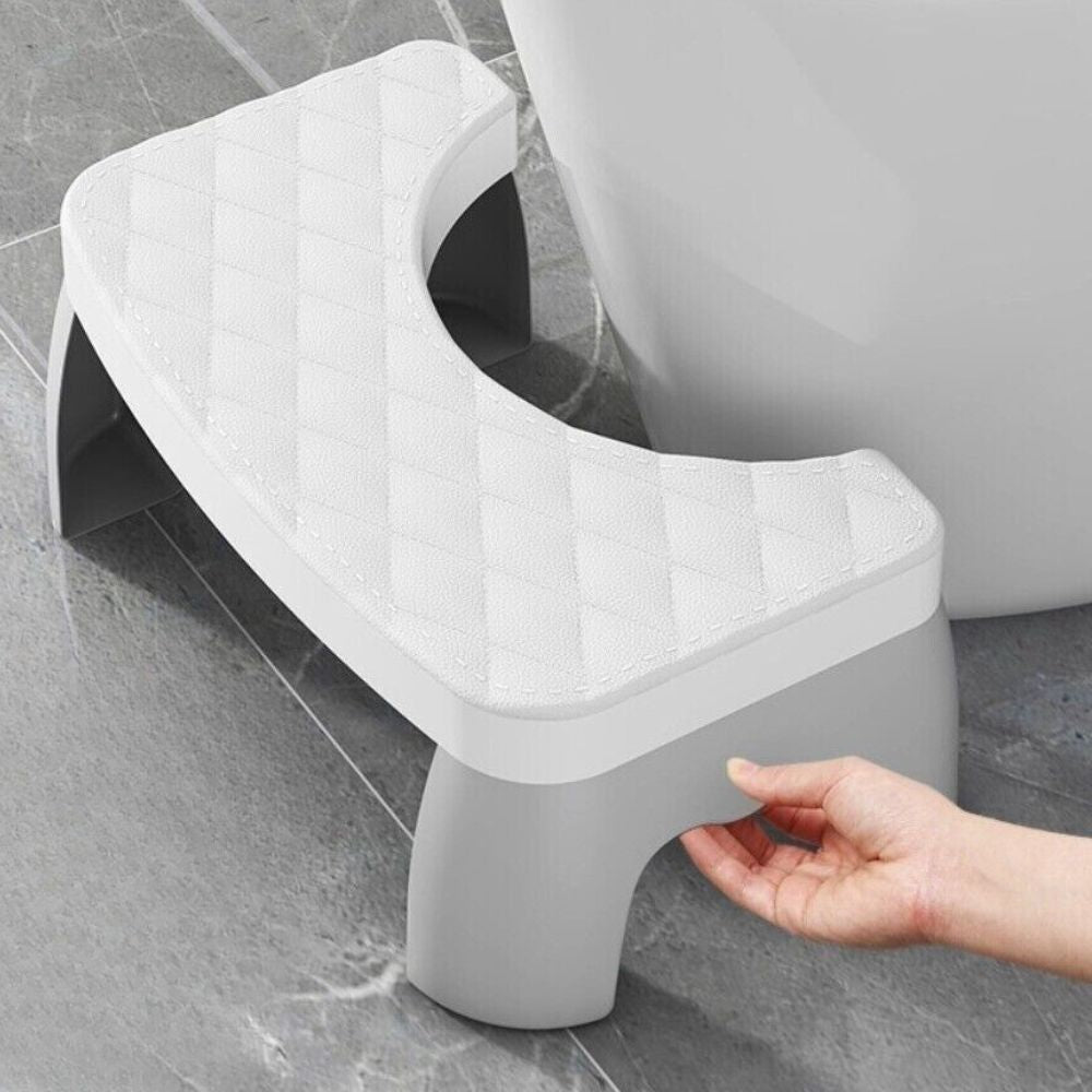 Toilet Squat Stool with Textured Grip and Curved Base Design