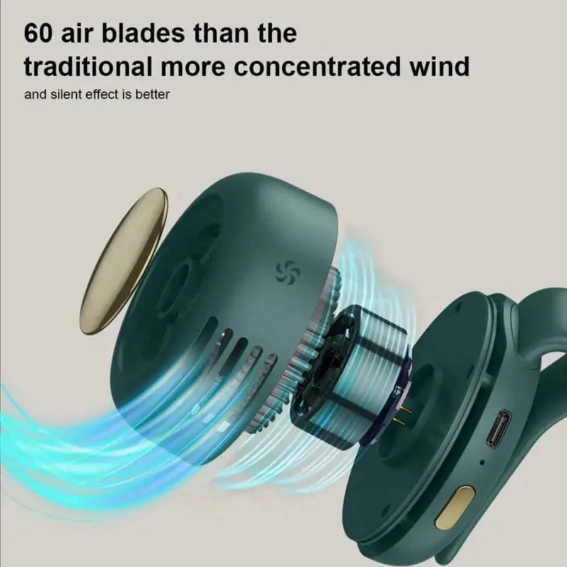 Wearable Clip Fan with 23-Hour Battery and 5100RPM Airflow