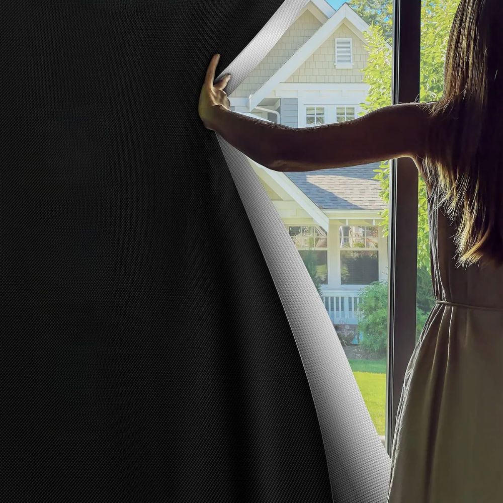 Static Cling Blackout Window Shade with Heat Reduction and Privacy Protection