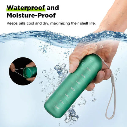 Aluminum Pill Organizer with Waterproof Silicone Gaskets and Modular Design for Travel