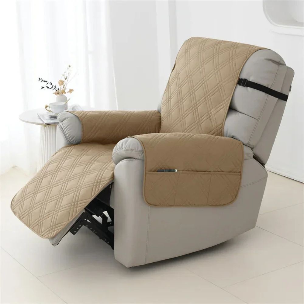 Waterproof Recliner Cover with Quilted Polyester and Pet Claw Resistant, Machine Washable