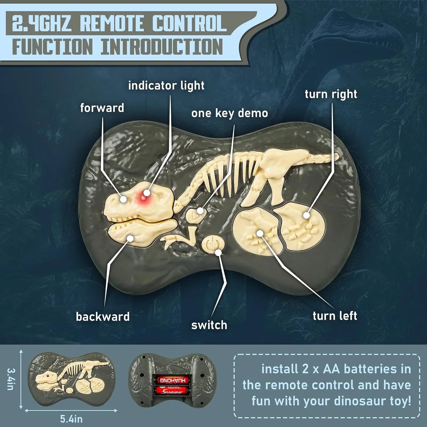 Walking Velociraptor Toy with Remote Control and Sound Effects