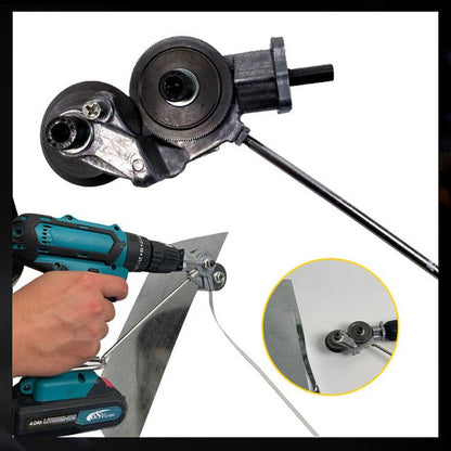 Metal Sheet Cutting Attachment with Drill Power and Blade Guard for 1/8 Inch Capacity