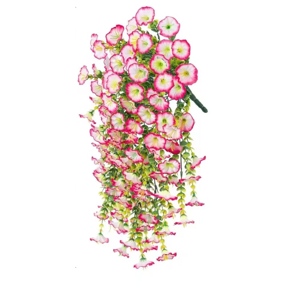 Artificial Morning Glory Vine with Flexible Stems and Built-In Hanging Loops, 29.52in