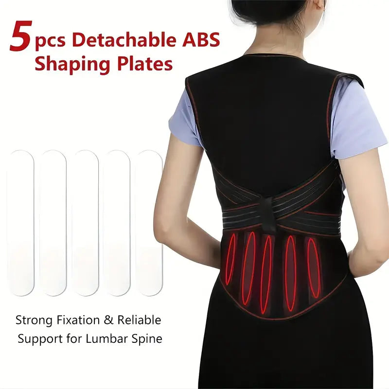 Magnetic Lower Back Support Brace with 108 Magnets and Infrared Heating, Detachable Neck Piece