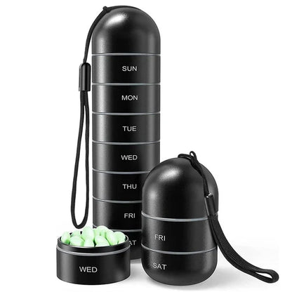 Aluminum Pill Organizer with Waterproof Silicone Gaskets and Modular Design for Travel