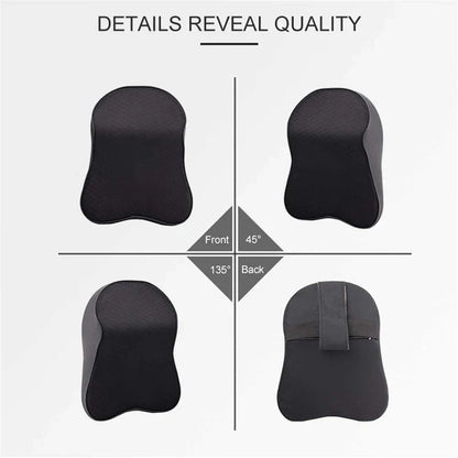 Memory Foam Car Seat Headrest Cushion with Removable Washable Cover and Ergonomic Neck Support