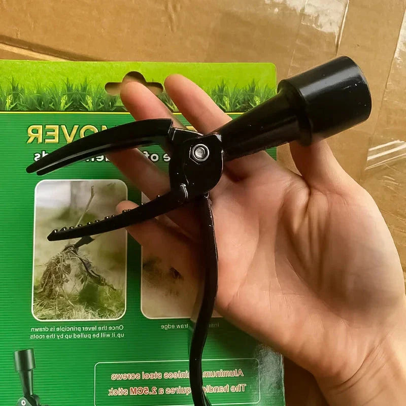 Standing Weed Puller with Foot Pedal Leverage and Barbed Claws, Detachable