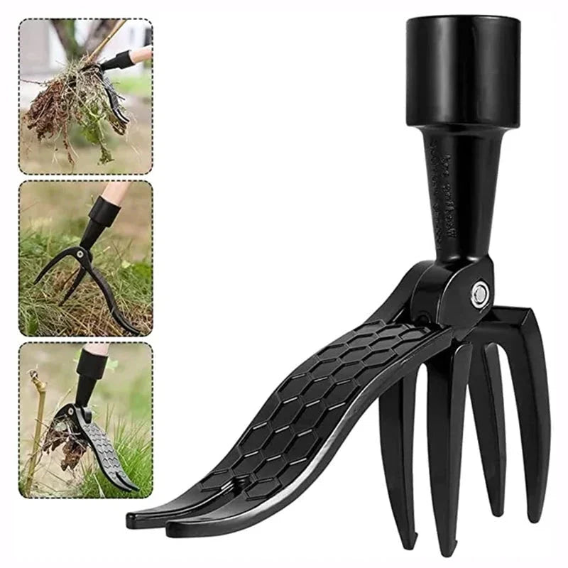 Standing Weed Puller with Foot Pedal Leverage and Barbed Claws, Detachable