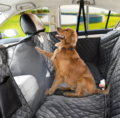 Waterproof Dog Car Seat Hammock with Mesh Window and Zippered Side Protection