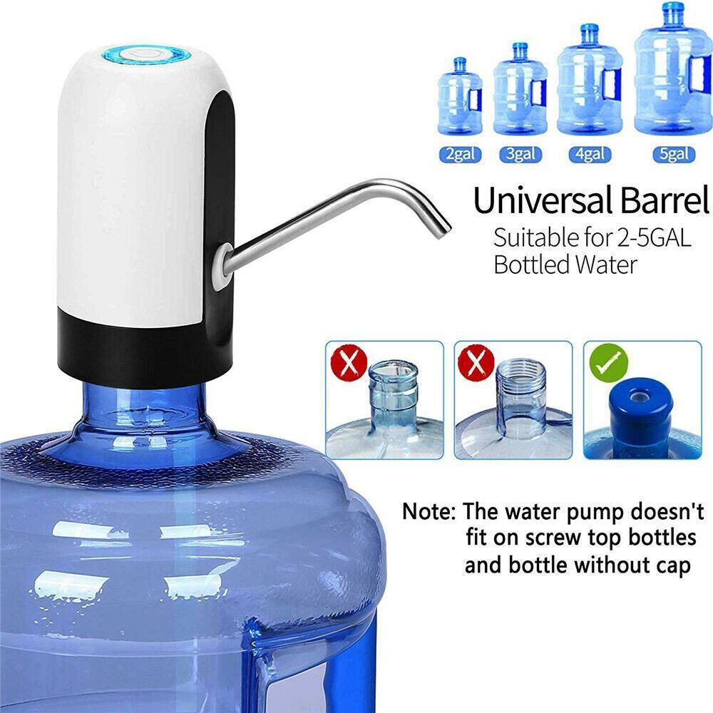 Rechargeable Bottle Water Pump with One Button Control and Stainless Steel Tube